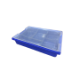 Opbergbak 312 x 427 x 75 mm blauw + deksel + sorteervak